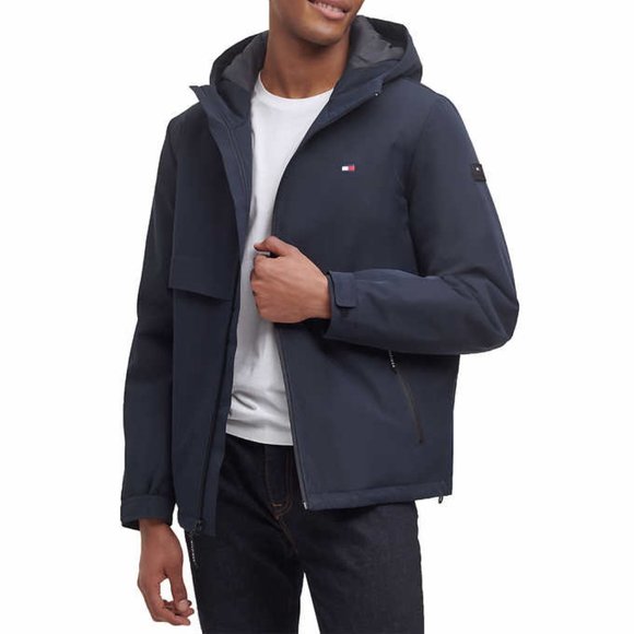 NWT Tommy Hilfiger Men's Performance Hooded Jacket Blue Size M $140 DD090 - Picture 4 of 5